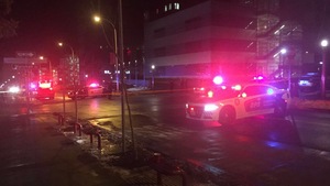 Three people were shot on Marshall Street around 2:30 a.m. Sunday morning. A heavy police presence was seen in the area into the morning.