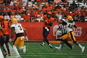 After a rocky first quarter where Syracuse's only touchdown came on a pick-six, the Orange dominated. The Eric Dungey-led offense scored 31 straight to down Central Michigan on Saturday inside the Carrier Dome.